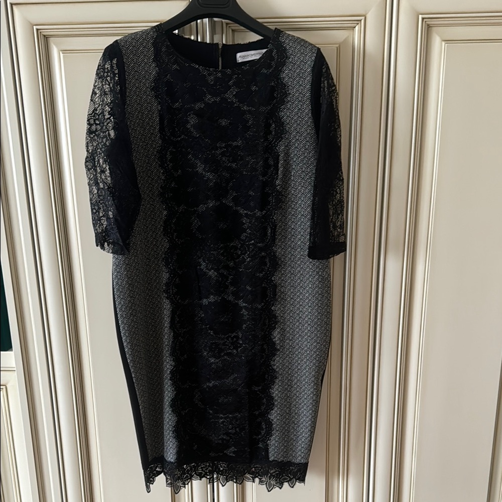 Elegant Black and Gray Lace Dress